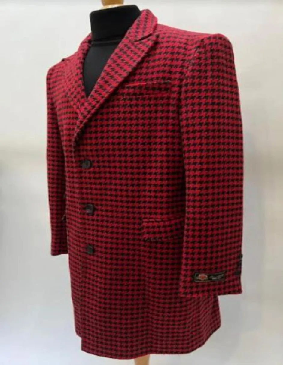 Red Overcoat - Red Peacoat - Red Wool Trench Coat - Two Button Red