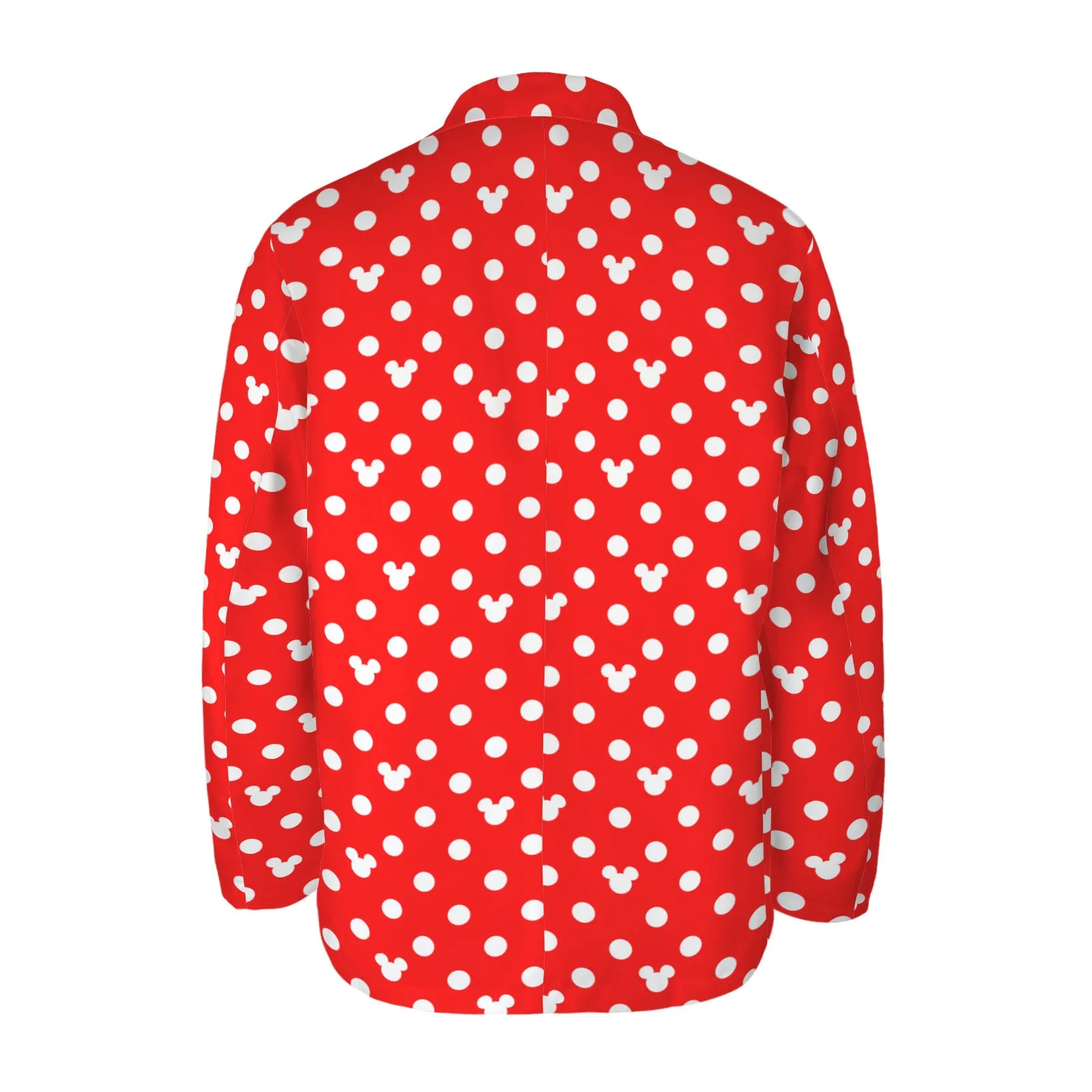 Red With White Mickey Polka Dots Men's Blazer Jacket