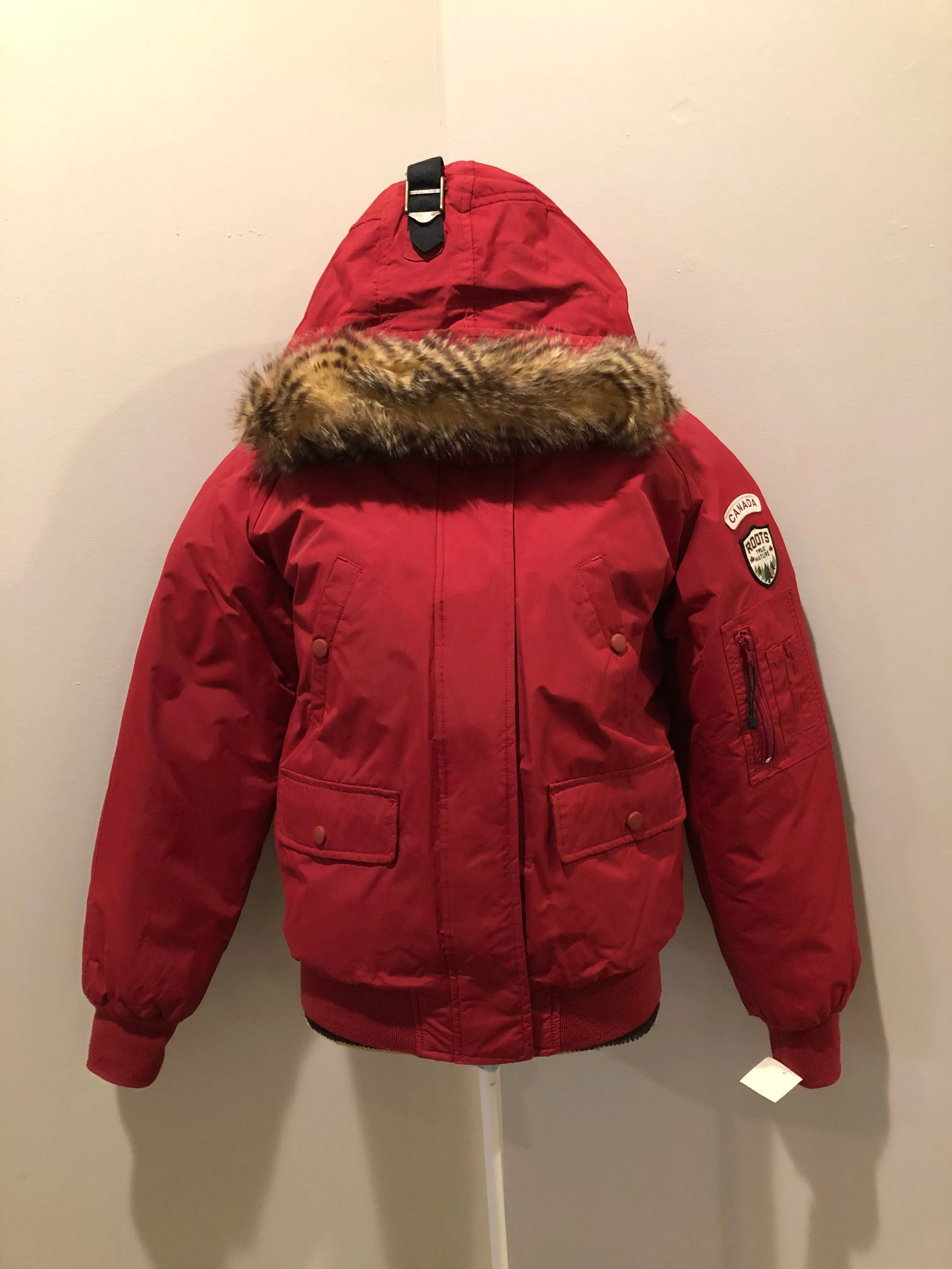 Roots Red Down-filled Bomber Jacket