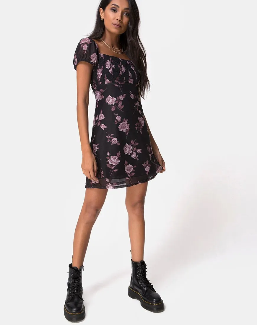 Ruchine Tea Dress in Dusky Rose