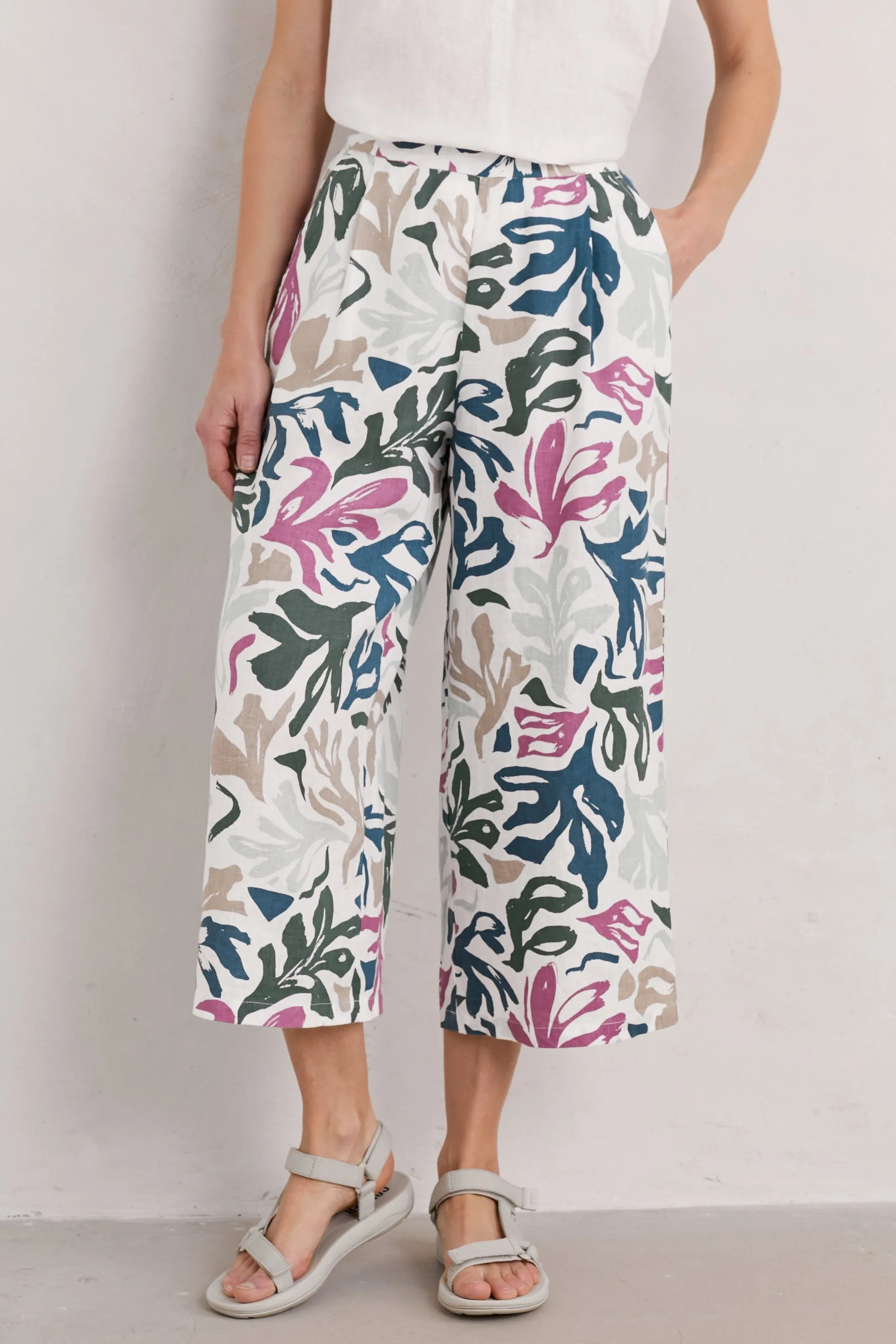 Seasalt Peaceful Haven Culottes - Sea Frond Chalk