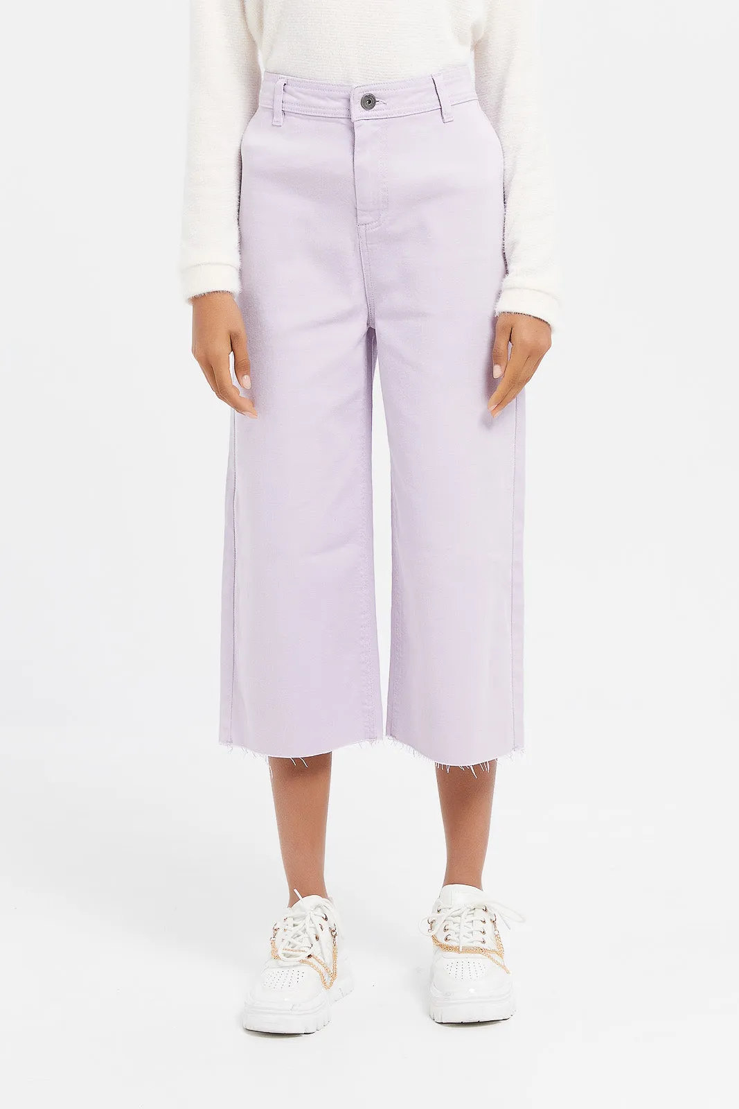 Senior Girls Lilac Denim Culottes