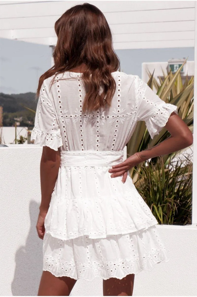 Short Sleeved Ruffled Summer Romper