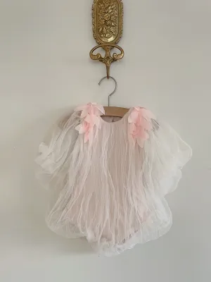 Shoulder Corsage Romper _Light Pink