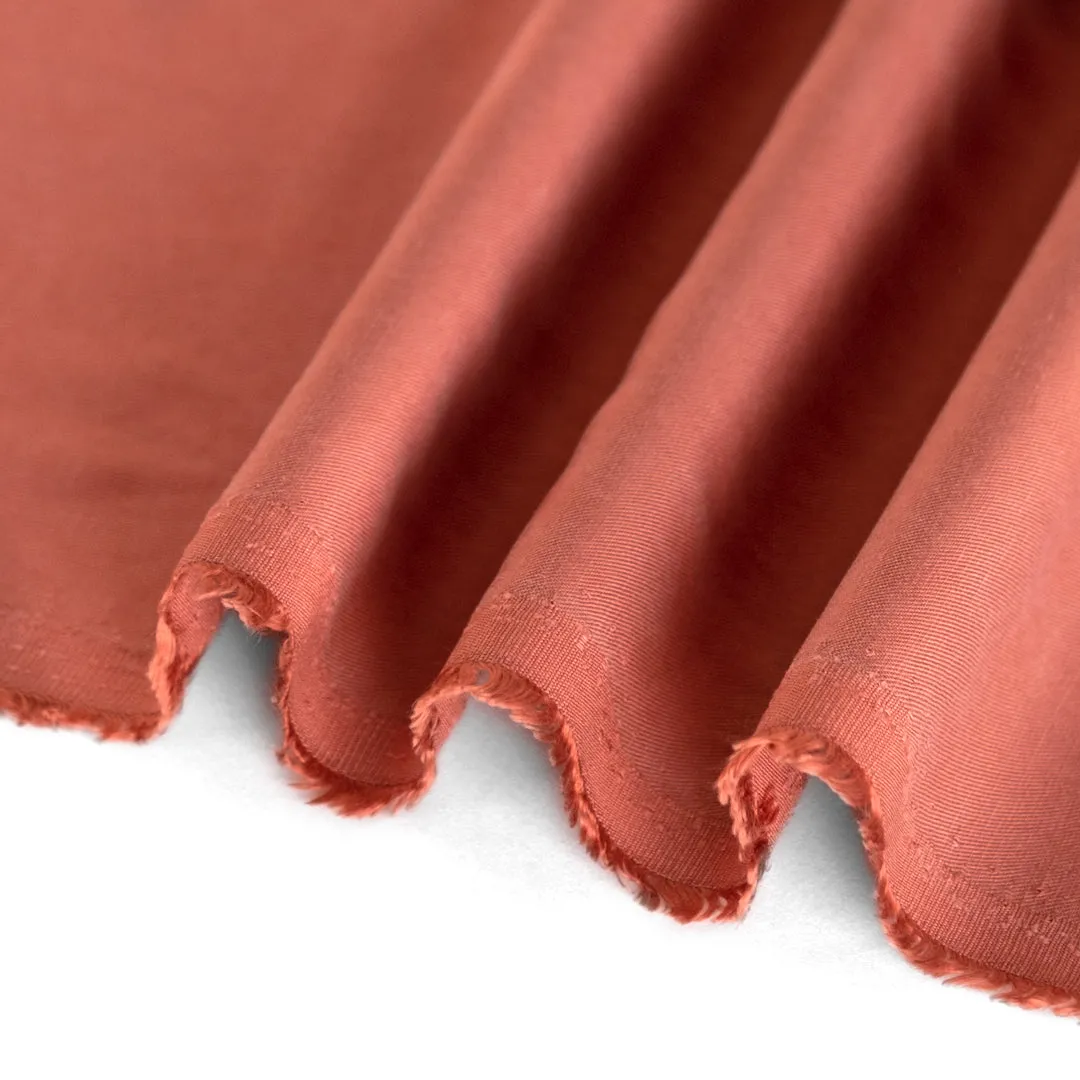 Slubby Lyocell Linen Twill - Persimmon