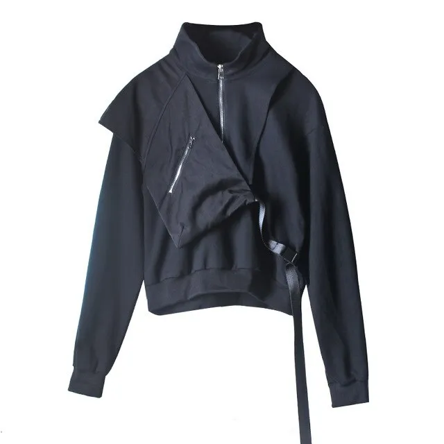 Streetwear Women Jacket With Strap