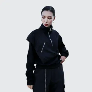 Streetwear Women Jacket With Strap