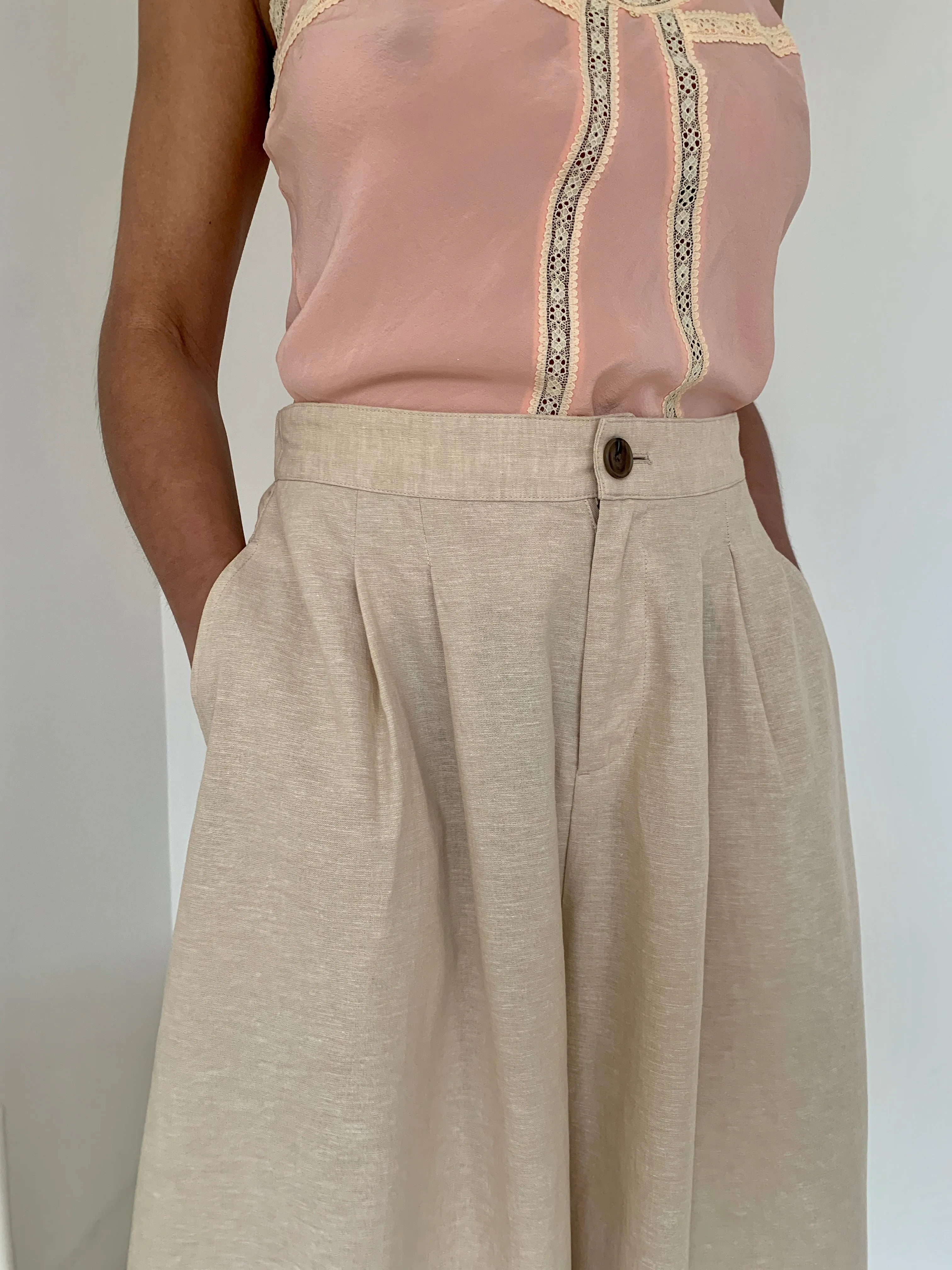 Super wide leg linen culottes