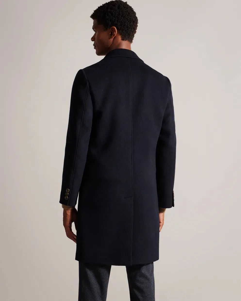 Ted Baker Wilding Wool Blend Overcoat | Navy