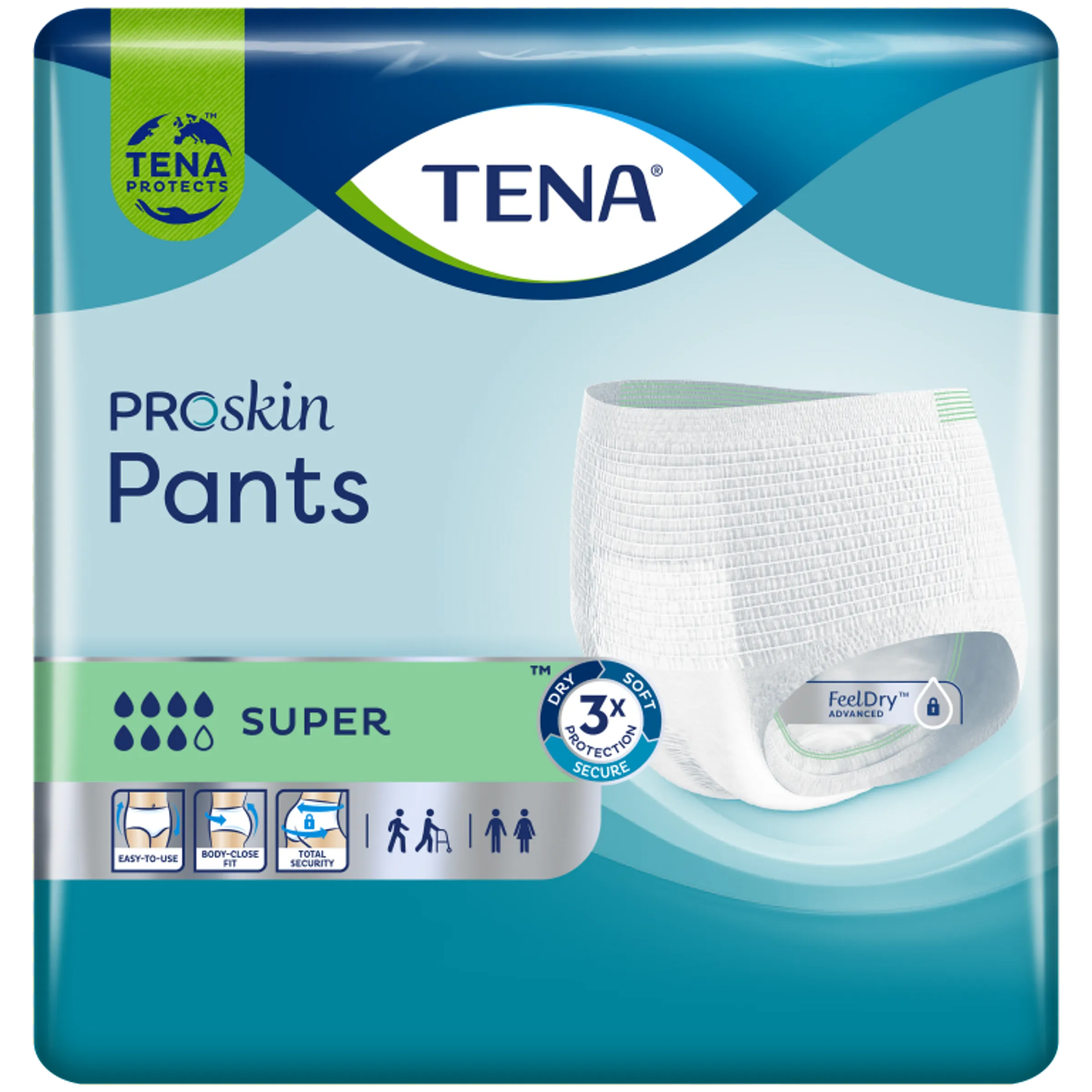 Tena Proskin Pants Super Medium 12 - Superieure absorptie, ademend & comfortabel incontinentie-ondergoed