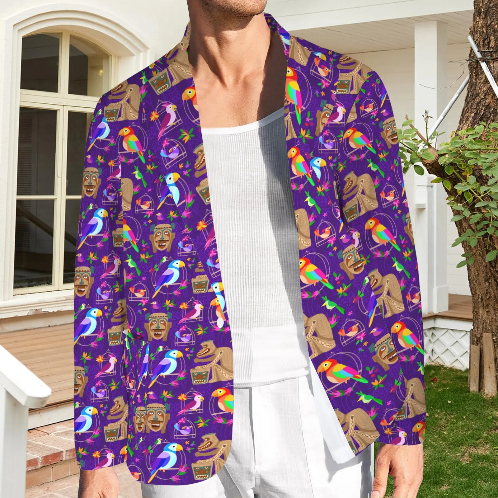 Tiki Plays The Drums Men's Blazer Jacket