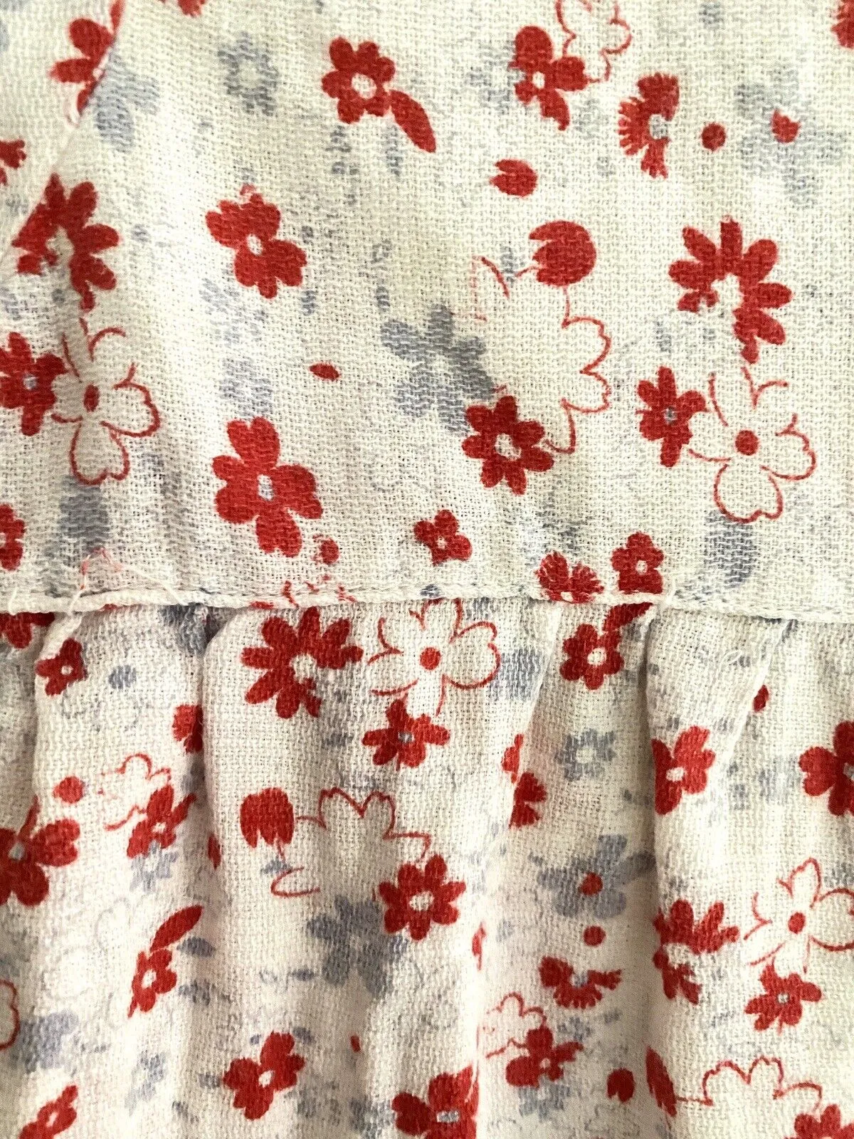 Vintage French FLORAL cotton BABY ROMPER c1950