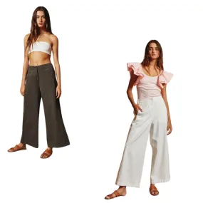 Wide Leg Culotte Pants