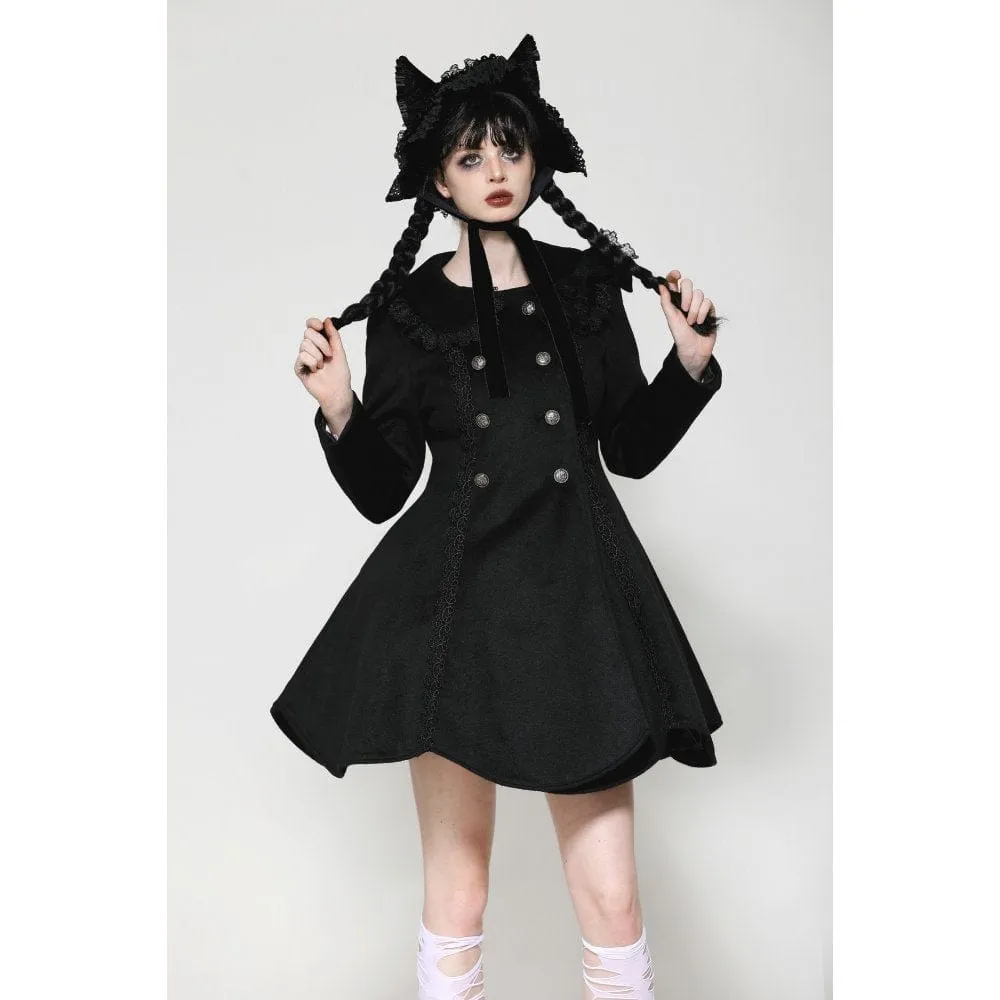 Women's Gothic Lolita Pleated Buttons Coat