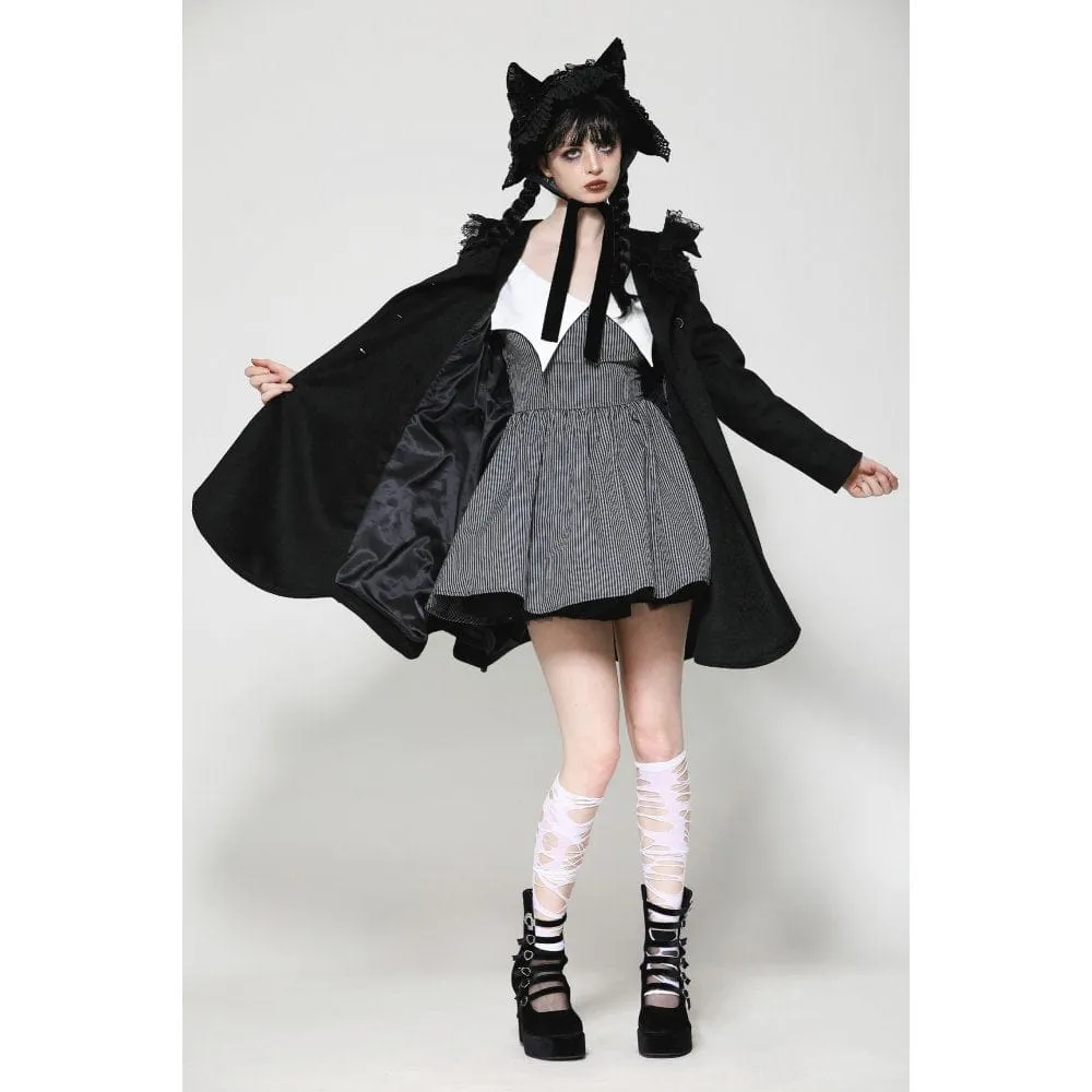 Women's Gothic Lolita Pleated Buttons Coat