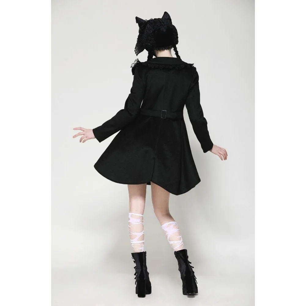 Women's Gothic Lolita Pleated Buttons Coat