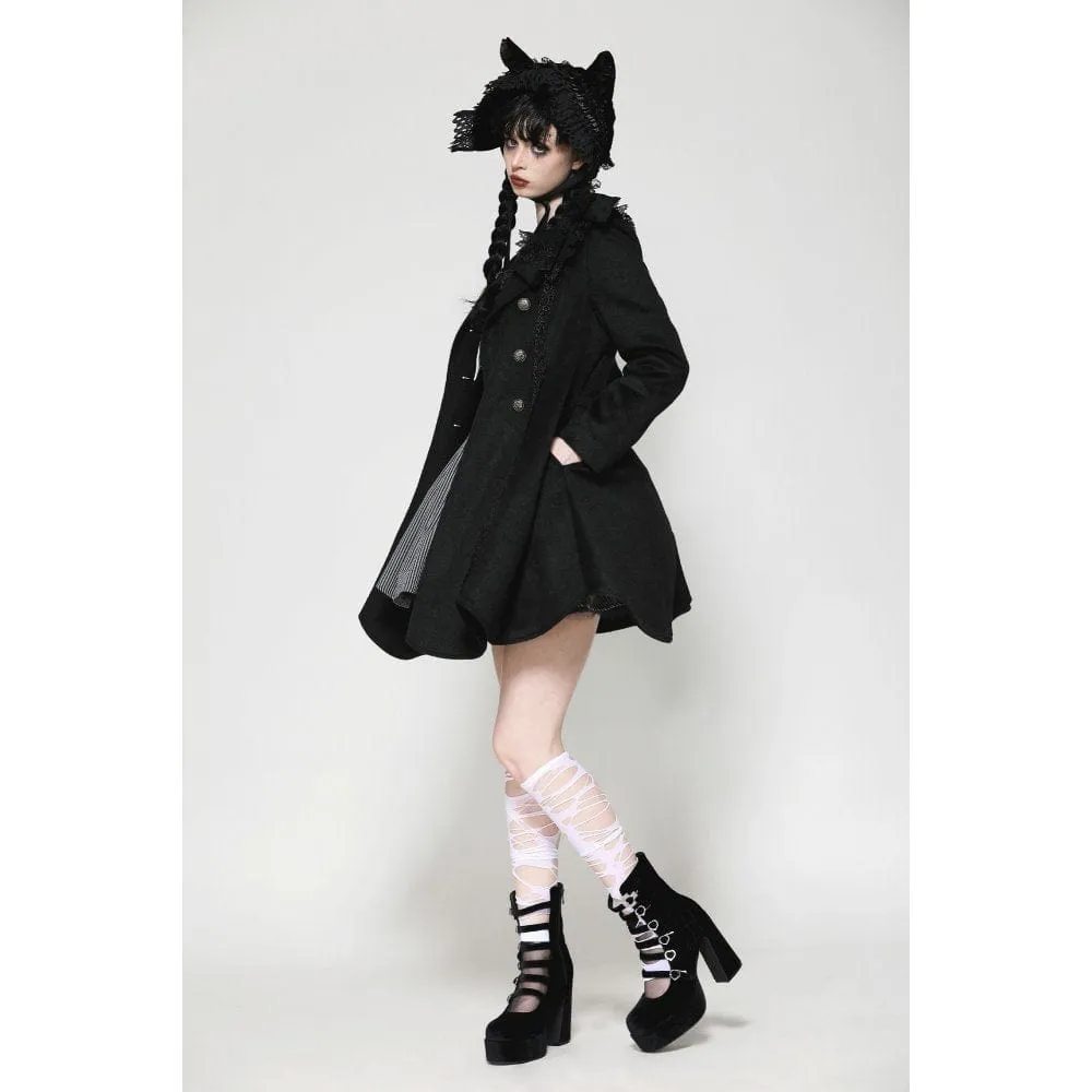 Women's Gothic Lolita Pleated Buttons Coat