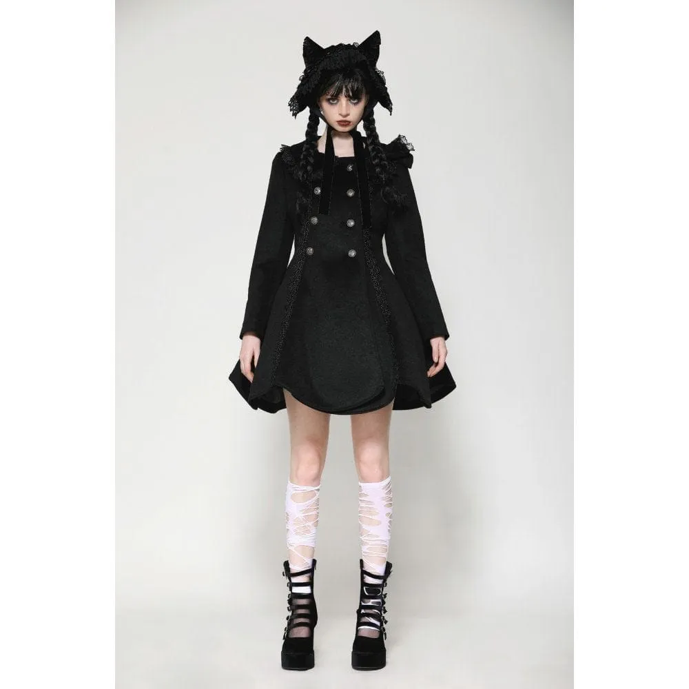 Women's Gothic Lolita Pleated Buttons Coat