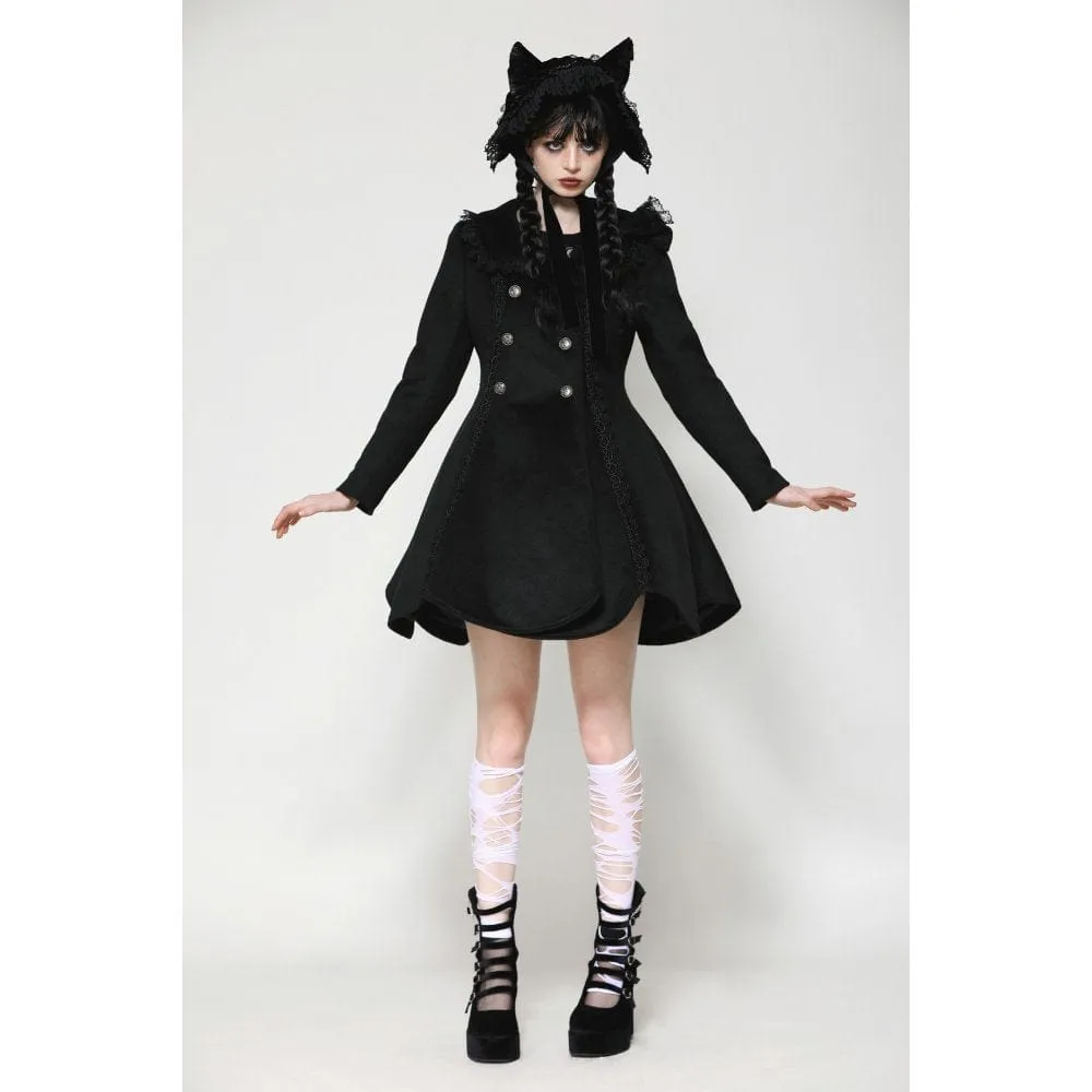 Women's Gothic Lolita Pleated Buttons Coat