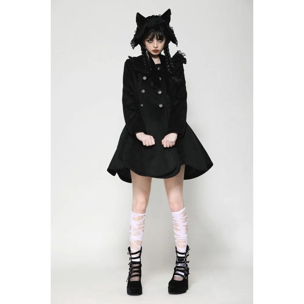 Women's Gothic Lolita Pleated Buttons Coat