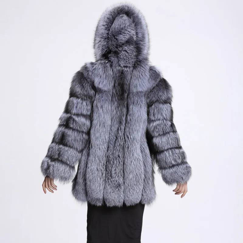 ZADORIN Elegant Long Faux Fur Coat fluffy Jacket 2019 Winter Women Thick Warm Faux Fur Coats With Hooded White Black Plus Size