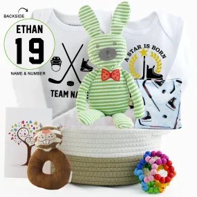 Zeronto Baby Gift Basket - A Star is Born (Hockey)